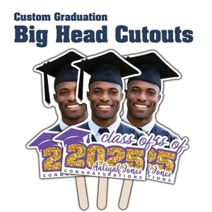Fan with Handle for Graduation - 12-inch - Single-Sided Print