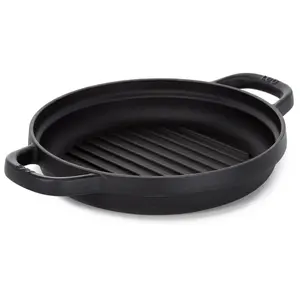 BergHOFF 10.25" Graphite Enamel Cast Iron RoundGrill Pan
