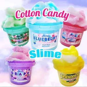 Cotton Candy Cloud Fluff Slime Collection- 50 oz of Slime - Non-Sticky - Sensory - Made in USA - 5 Buckets