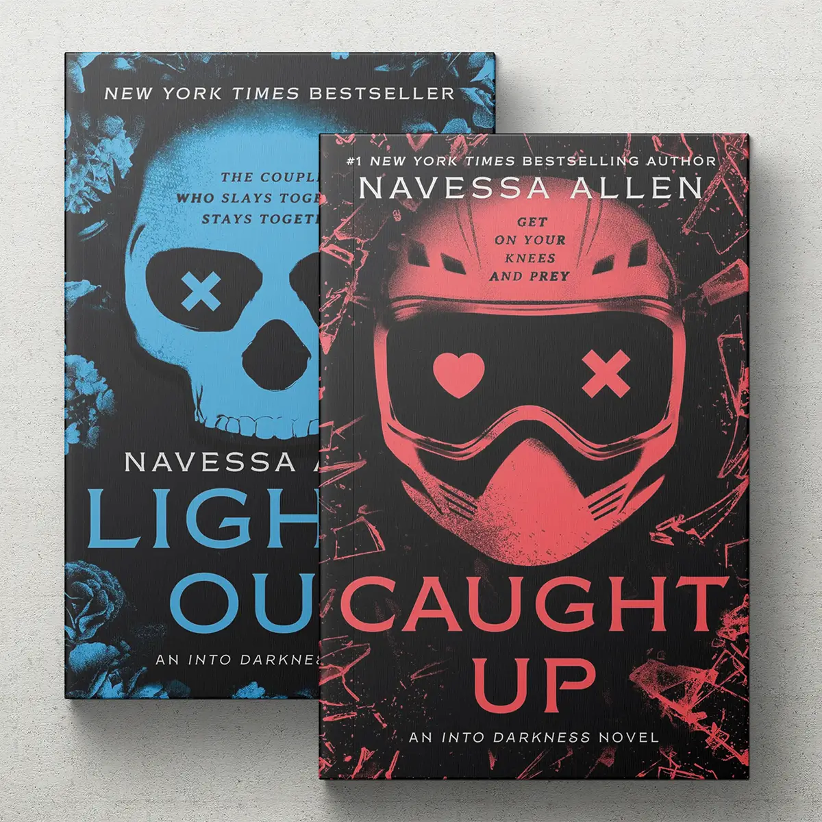 Into Darkness Series, 2 Book Collection Set: Lights Out and Caught Up by Navessa Allen (2 Paperback Books) | A Romance Lover's Pick | A Thriller & Sus