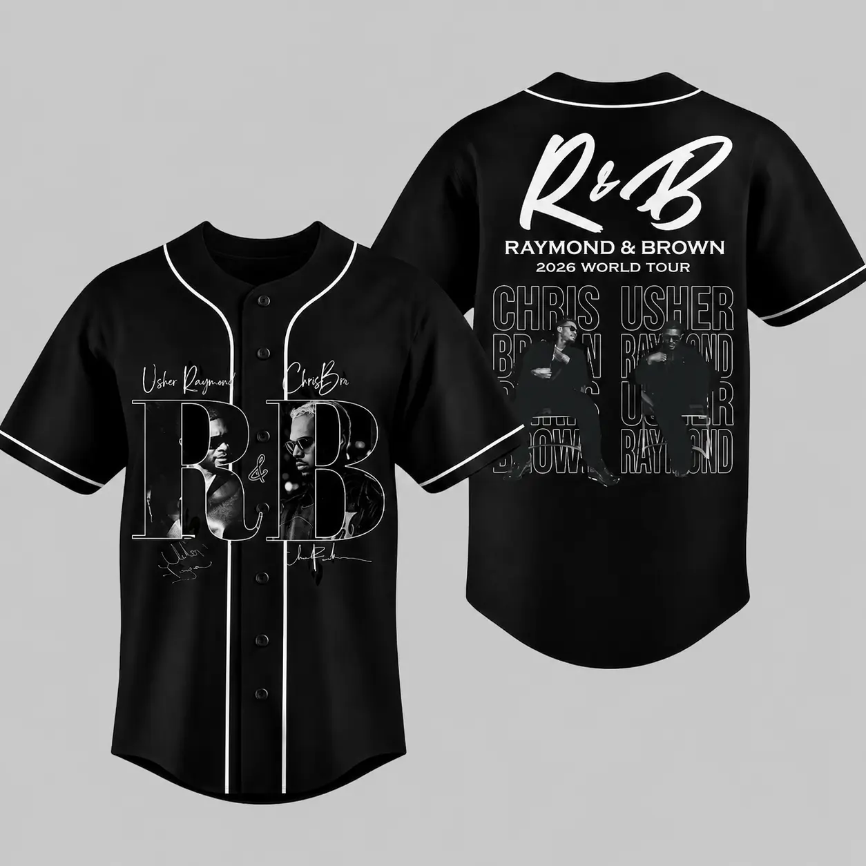 R&B Baseball Jersey – Unisex Music Fan Shirt, Raymond & Brown World Tour Inspired Outfit, Vintage Concert Apparel, Sports Style Gift for Music Lovers