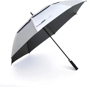 68/62/54/47 Uv Protection Golf Umbrella For Sun Protection With Large Windproof Vented Double Canopy,Push-Button Auto Open