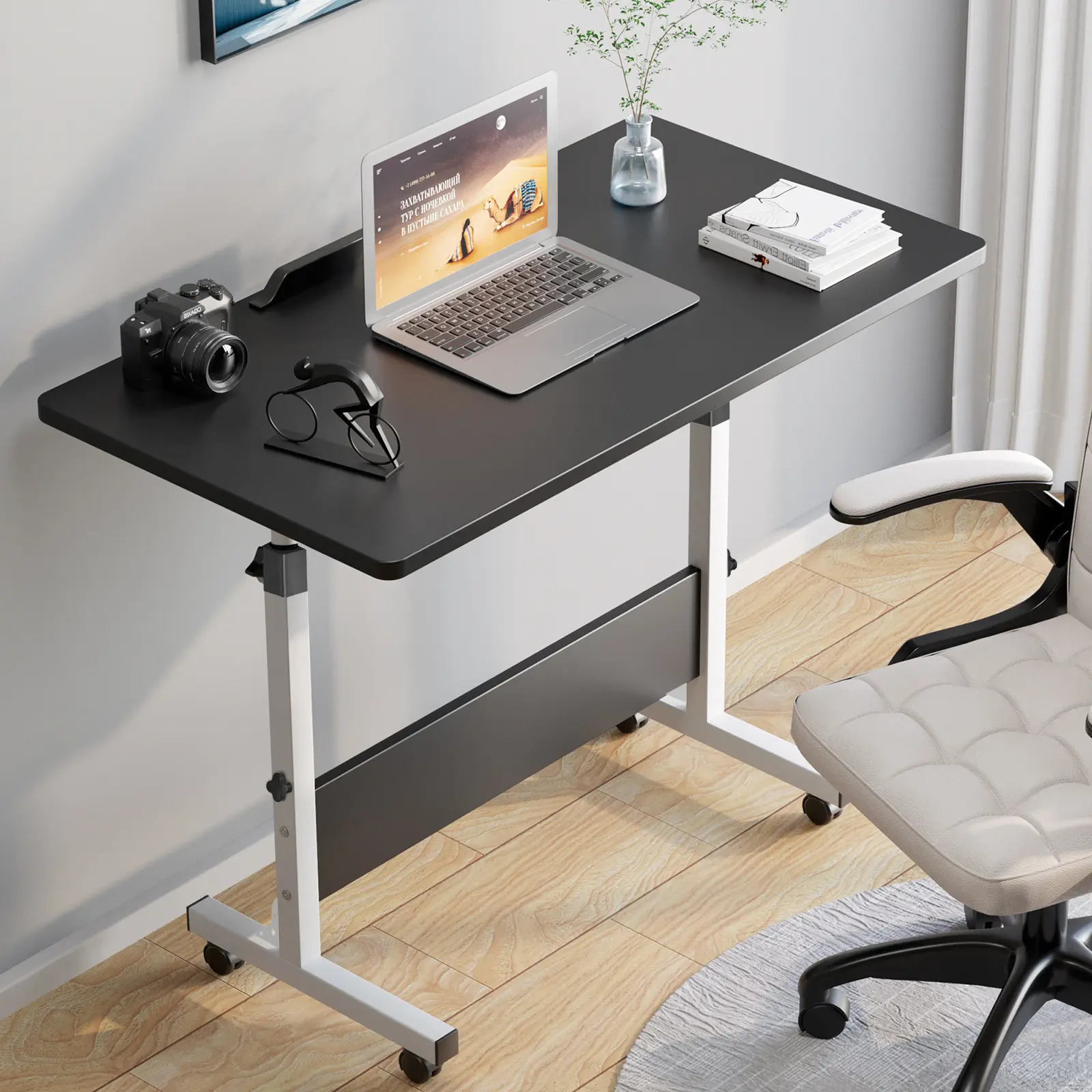 【Summer sale】 Height Adjustable Standing Desk,Stand up Desk Modern Adjustable Desk Sit to Stand Desk Portable Laptop Desk Table top tiltable