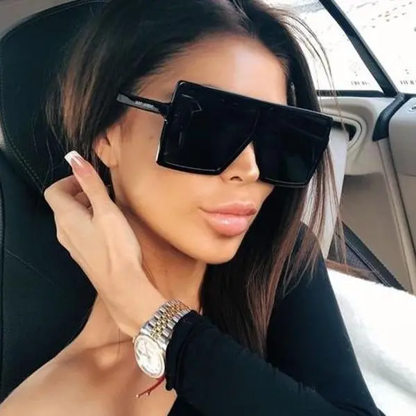 Shadz Lauren Women's XXL Oversized Betty Classic Square Sunglasses - Flat Square Aviator Frame, PC Lens, Full UV Protection, ISO Certified, Clarity, Bold Daily Eyewear Stylish Accessories for Women Adults Female, Perfect for Any Look