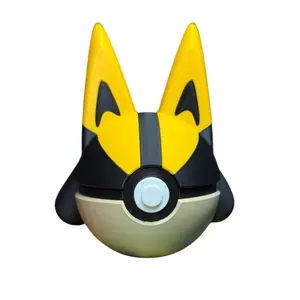 Shiny Lucario - Inspired 3D Printed Poke Ball Collectible