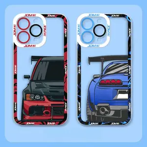 Sports Car Tokyo JDM Drift Angel Eyes Clear Soft Silicone Case For iPhone 17 16 15 14 13 12 11 Pro Max Plus Air - Top Fan's Phone Case Cover as Perfect Gift