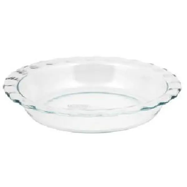 PYREX 9.5 in. Easy Grab Fluted Rim Glass Pie Dish - Oven-Safe Kitchenware, Durable Baking Tools, Non-Porous Casserole Baking Dish, Dishwasher-Safe Baking Essential