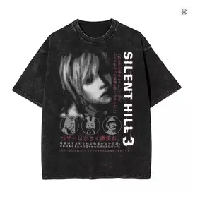 Silent Hill 3 T-shirt, Hip Hop Harajuku Short Sleeve Washed T-shirts, Vintage T-shirts for Men and Women, Streetwear, Graphic Tees