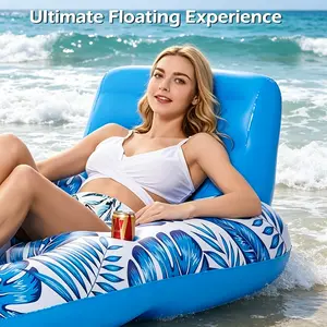 Inflatable Pool Float for Adults – Swimming Pool Lounger Chair Raft with Cup Holders, Water Floating Chair for Lake & Beach, Pool Party Floats for Adults