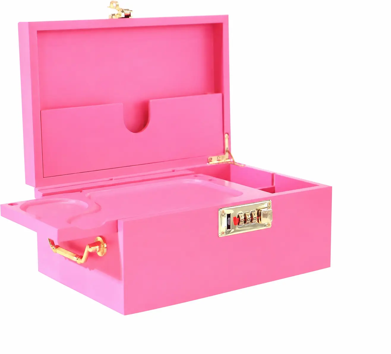 SINKZAICO Modern Bamboo Combination Lock Box with Carry Handle (10" L x 6.7" W x 4.5" H / 10 in), Large Home Organizer Storage Bin for Tea, Coffee Beans, Father's Day Gift Option