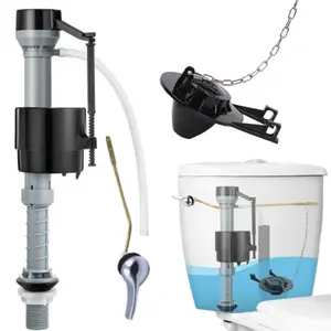 Universal Toilet Repair Kit for Inside Tank,Includes Adjustable Fill Valve And 2 Inch Flapper, Quiet and Anti Siphon Toilet Repair Kit Inside Tank,Quiet and Easy Installation,black