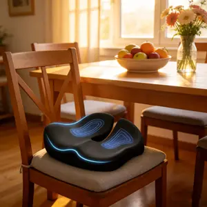 Memory Cotton Seat Cushion, Back Support, Long Sitting Comfort, Ergonomic Car Seat Pad with Anti-Slip Base, Pressure Relief
