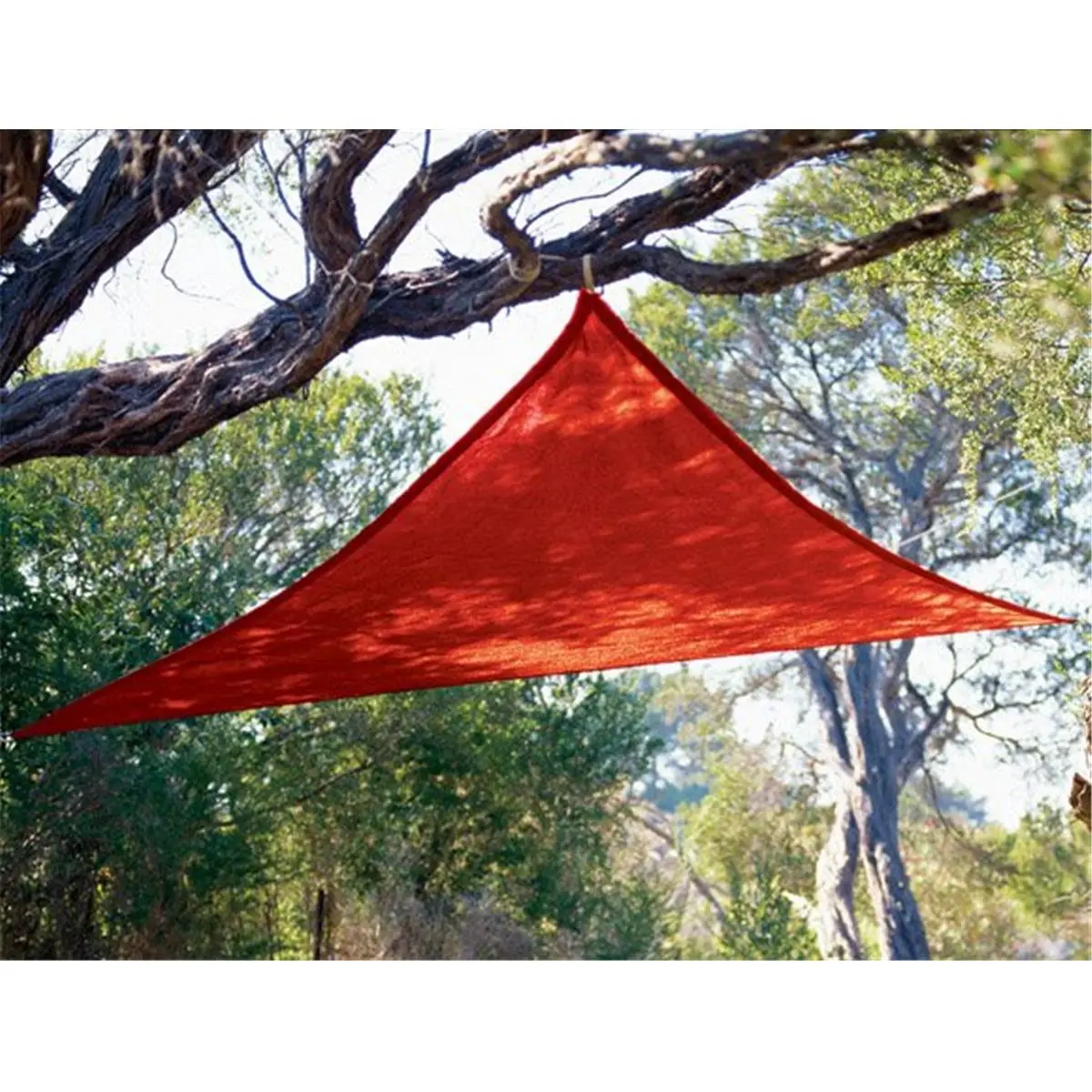 Coolaroo Triangle Car Sunshade - 9ft10in Red, Breathable Knit Fabric, UV Resistant Canopy, Easy to Clean, Sun Protection, Reduces Temperatures, for Indoor/Outdoor Parties, Picnics