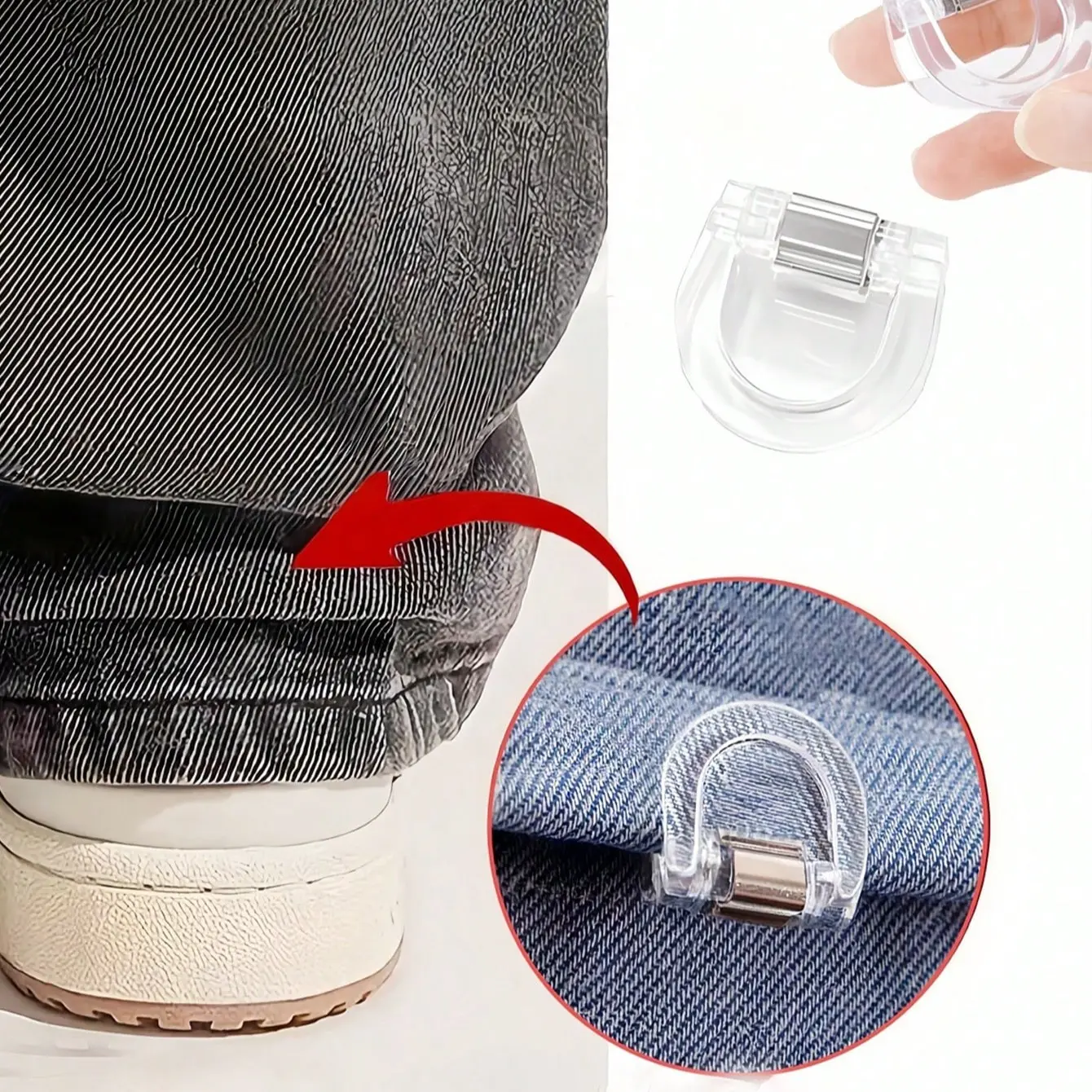 2pcs/4pcs/8pcs Invisible Pants Leg Shortening Clips, Non-Slip Hem Clamps, Seamless Pants Tie, Anti-Tuck Pant Fixer, Durable, Ideal for DIY Clothing, Diy Friendly, Home Sewing, Sewing