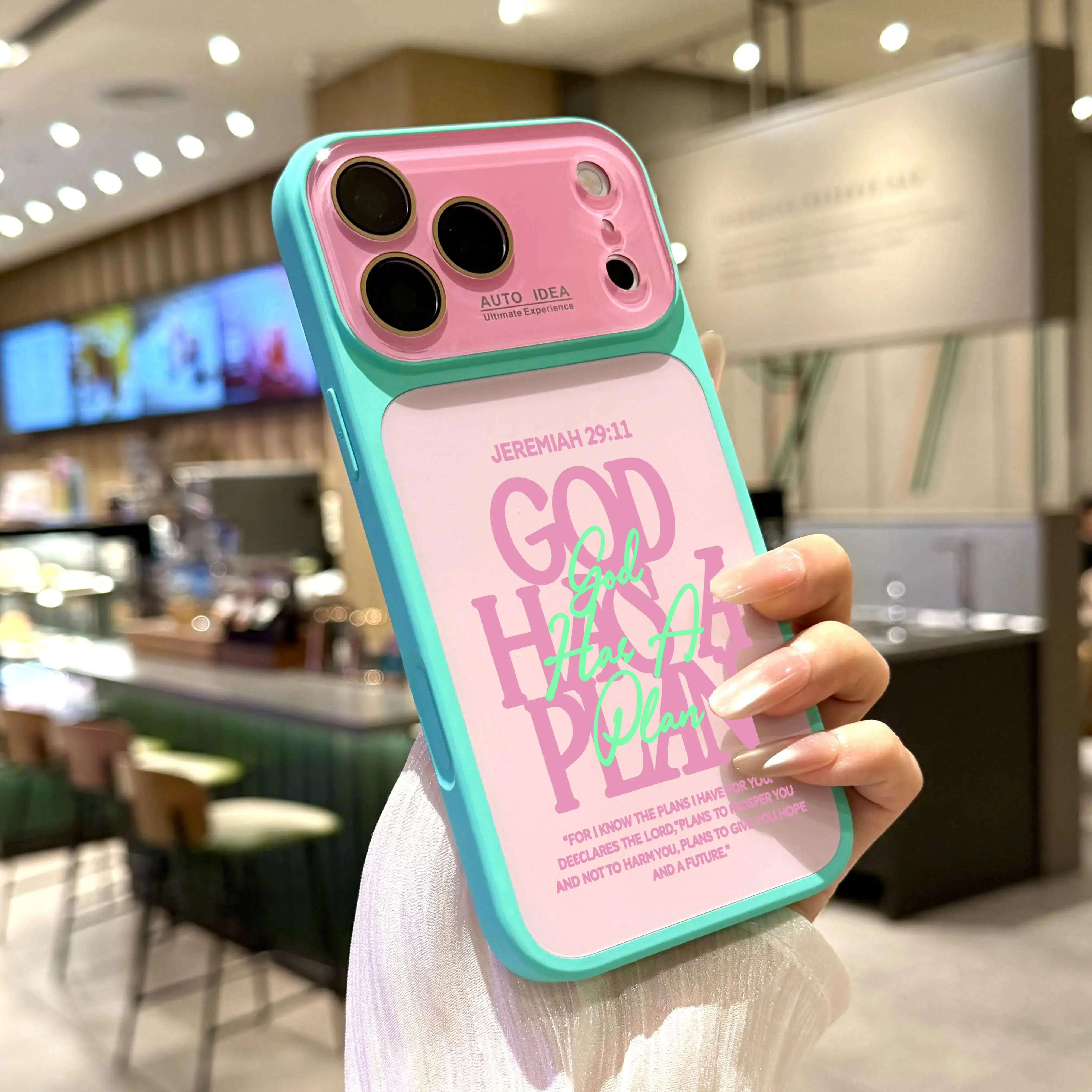 Jeremiah 29 11 God Has a Plan Christian Bible Verse Color Block Phone Case for iPhone 17 16 15 14 13 including Air Pro Max Pro and Plus models where available TPU PC Protective Raised Camera Cover Colorful Faith Gift for Women NN208
