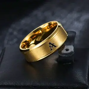 1 tungsten ring for men, alphabet design with many options, jewelry creates a luxurious and elegant look