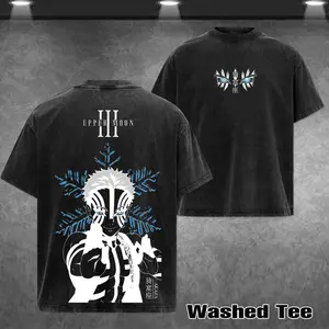 Retro Akaza Koyuki -  Demon Slayer T-shirt, Retro Anime Double Printed Vintage Washed Tee Unisex Oversize Heavyweight Cotton T-shirt for Anime Fans and Lovers Oversized