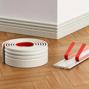 1roll Self-Adhesive Baseboard and Floor Trim Strip, Three Colors, Nbr Foam Material, Easy Installation, Waterproof, Impact Resistant, Durable