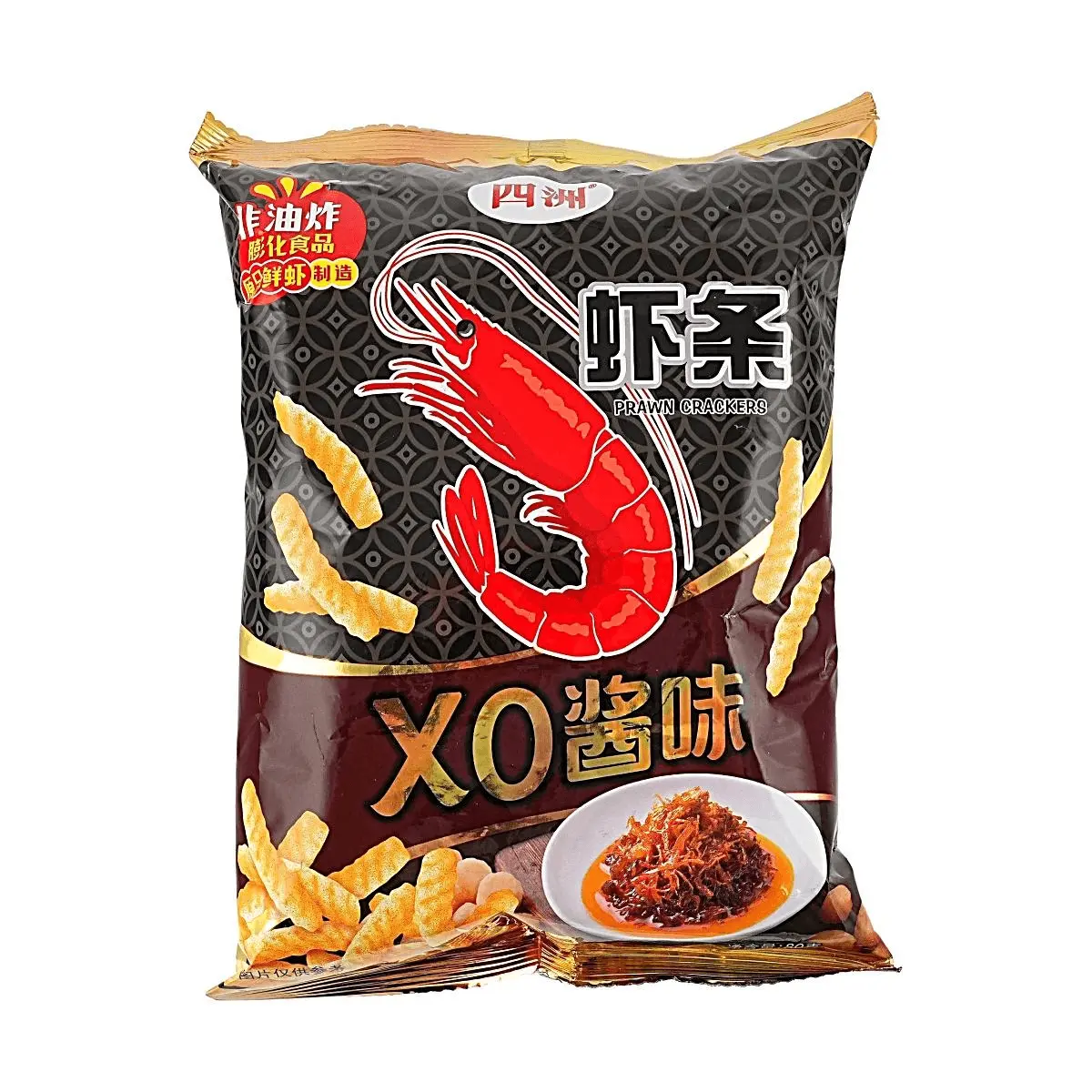 4 Seas XO Sauce Shrimp Crackers - 80g Crispy Non-Fried Low Sugar Savory Rich Flavor Ambient Temp Snacks