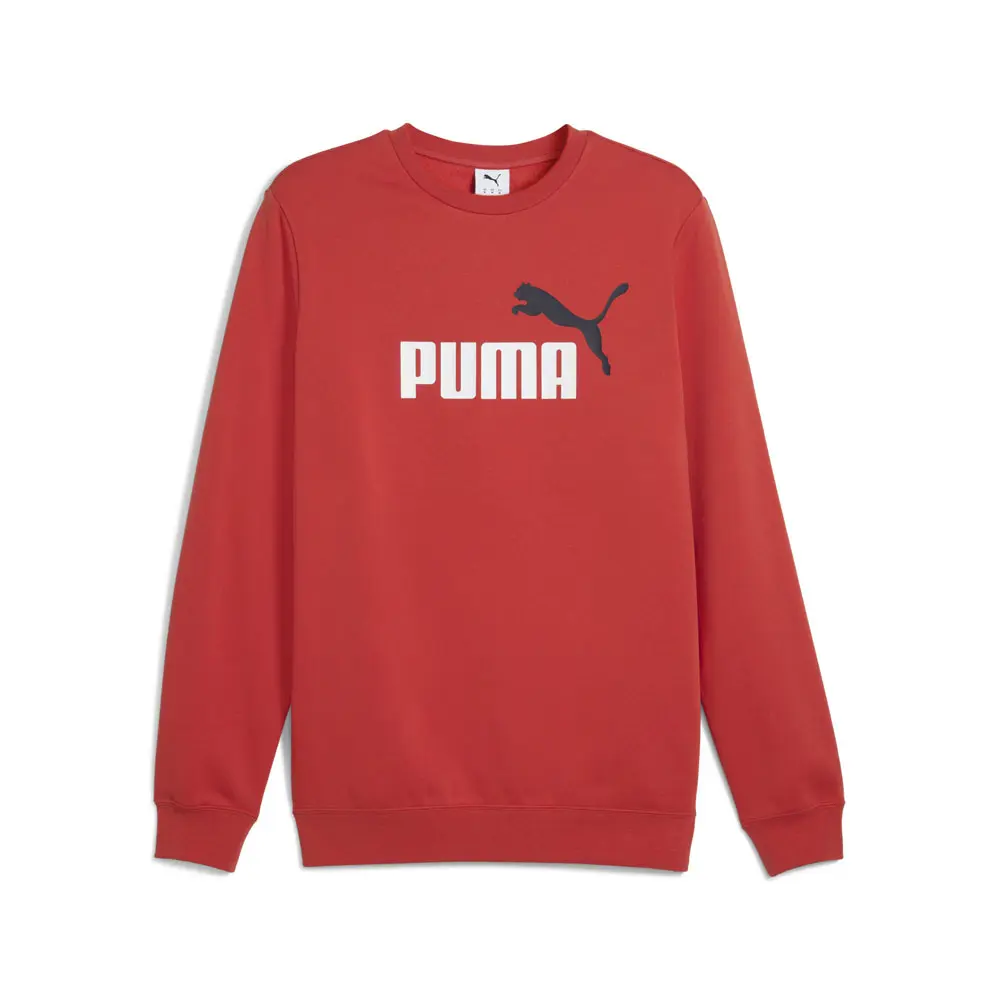 PUMA Mens Essentials 2 Color No. 1 Logo Crew Neck Sweatshirt Casual - Red
