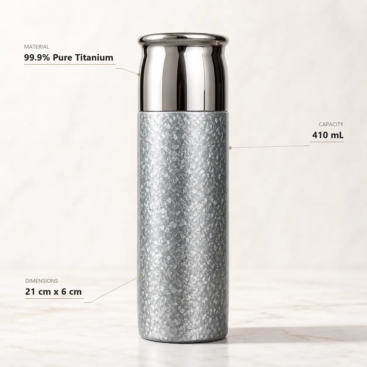 Premium pure titanium tea bottle 410ml sohochic campingessentials