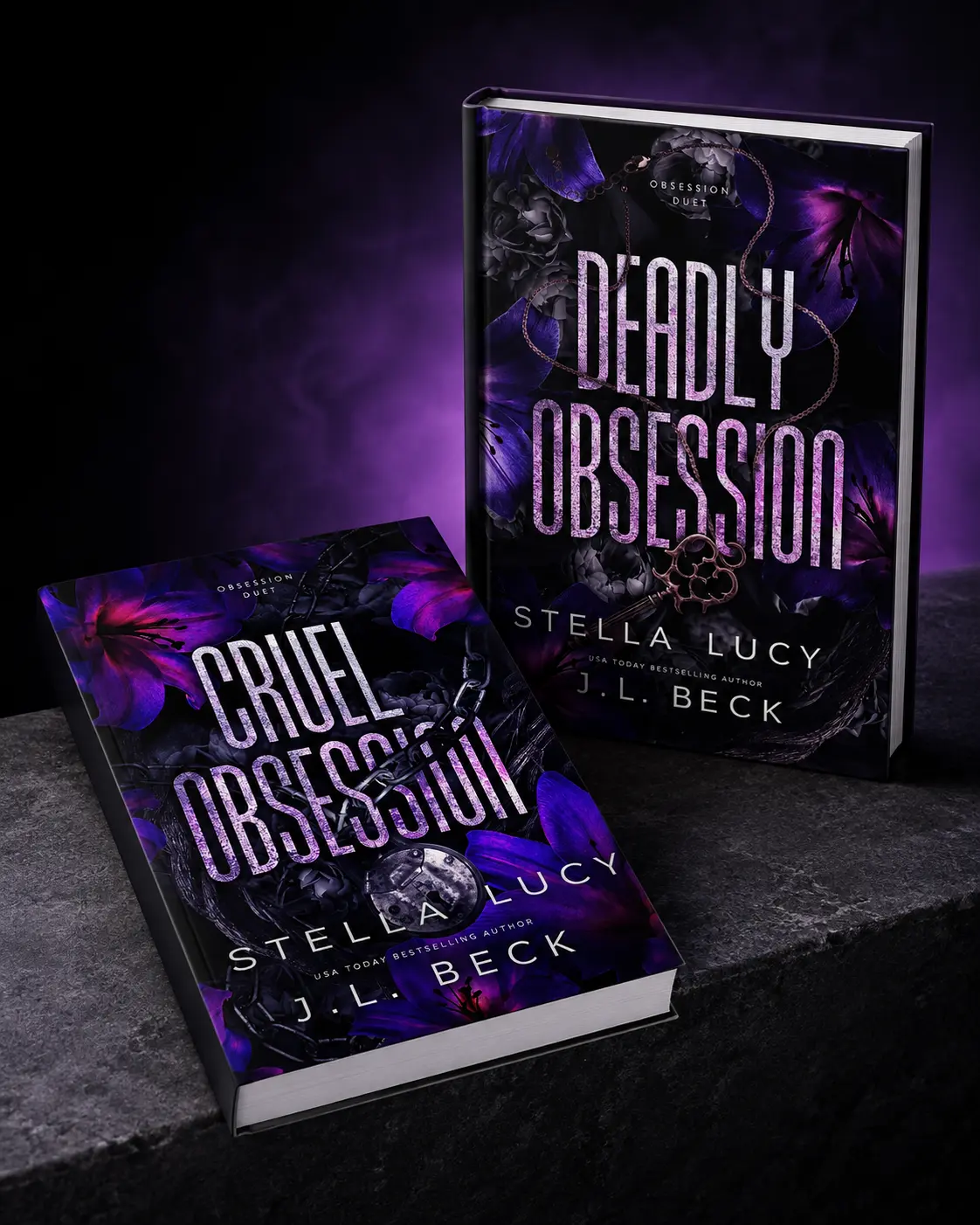 Cruel Obsession & Deadly Obsession 2-Book Set by J.L. Beck and Stella Lucy, Obsession Duet Special Edition, English Dark Mafia Romance, Enemies to Lovers, Amnesia, Kidnapping, Suspense, Paperback or Hardcover Options, Adult BookTok Fiction Novel, 18+