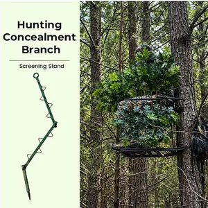 Adjustable Hunting Blind Branch Stand, Multi-Hook Camouflage Tree Rack, Portable Concealment Kit for Deer and Turkey Hunting, Outdoor Gear
