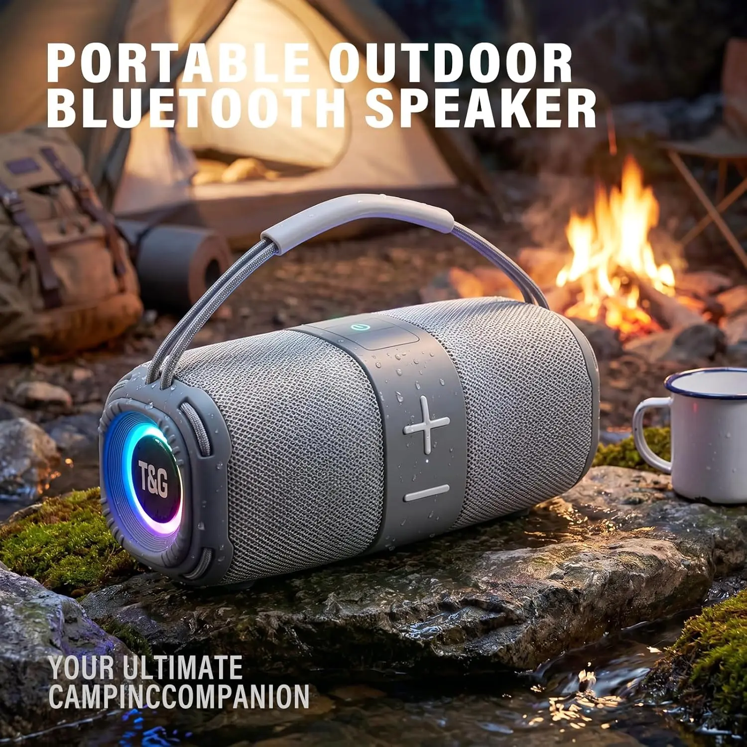 T&G668 Portable Upright Bluetooth Party Speaker - IPX4 Water-Resistant, USB/TF Card Support, Type-C Charging, Wireless Audio Streaming for Gaming, Outdoor Use, Smartphones & Tablets, Portable Party Speaker