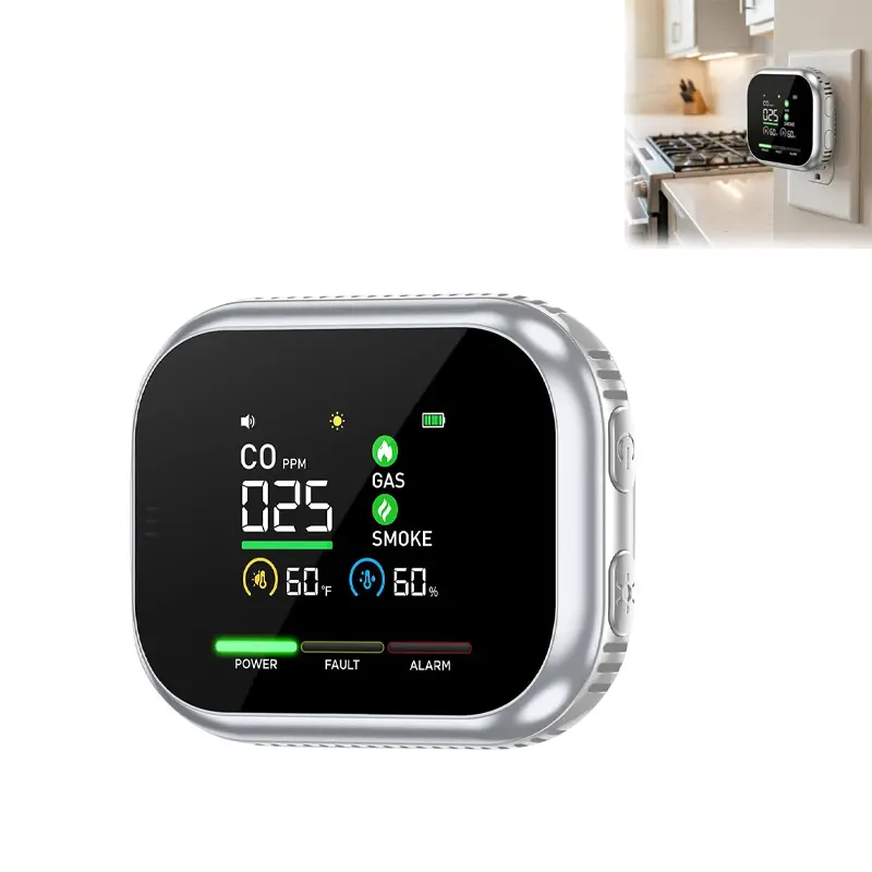 6-in-1 Portable Digital Monitor with LED Display Temperature & Humidity Detector Battery Backup & Magnetic Mount Ideal for Kitchen Bedroom Garage and RV Use
