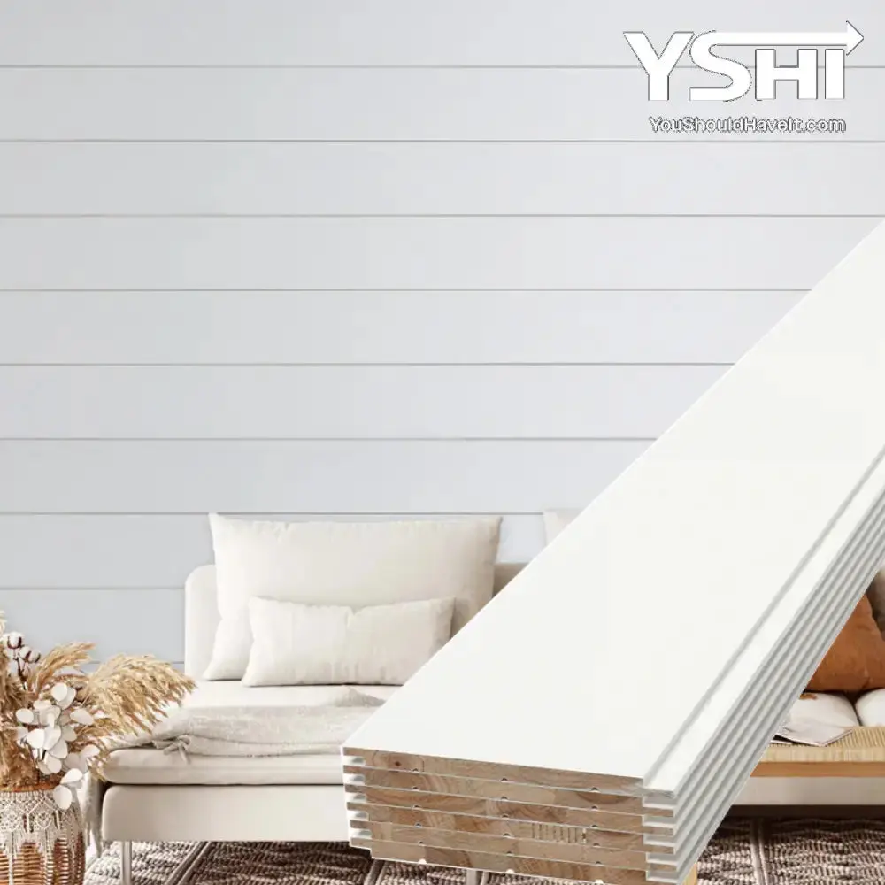 White Wood Shiplap Siding Boards for Interior