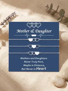 3pcs/set mother-daughter bracelet set, featuring matching wish bracelets, fashionable bracelet, is a meaningful gift for mothers and daughters on Mother's Day, Valentine's Day, or birthdays. The design is elegant and exquisite. Elegant Jewelry Bracelet