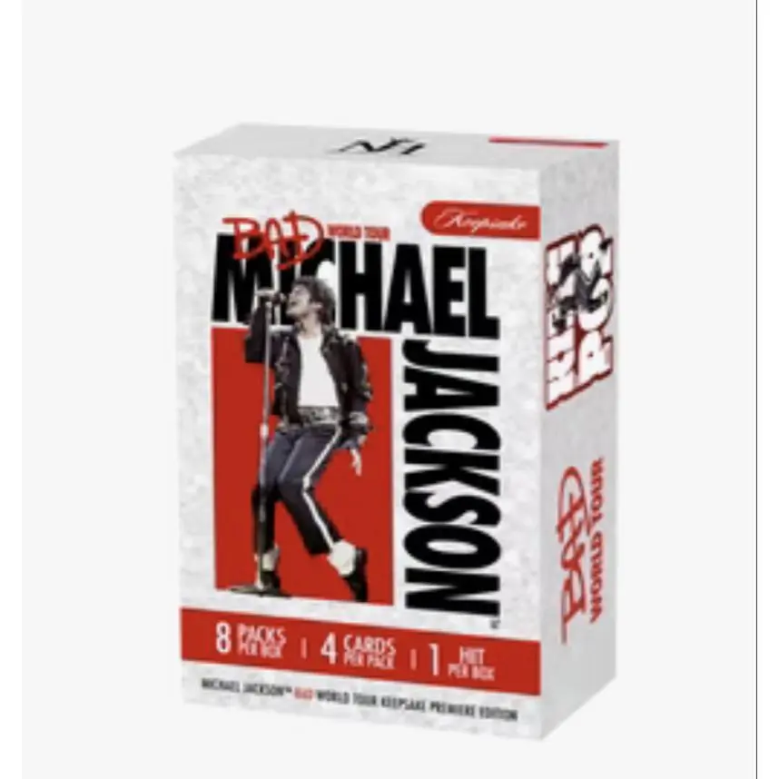 Michael Jackson Bad World Tour Keepsake Premiere Edition Blaster box 8 Packs 4 Cards Per Pack 1 Hit Per Box Collectible Trading Cards