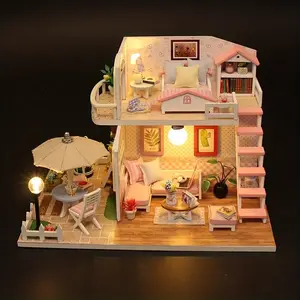 Handmade DIY Wood Craft Kit, 1 Count 3D Creative Assembly Wooden House Model, Birthday Gift, Gift