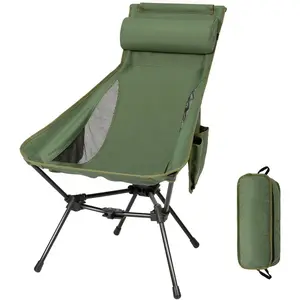 High Back Camping Chair, Lightweight Camping Chair with Headrest, Stable Portable Outdoor Camping Folding Chair, Hiking heavyduty chair budget campchair campingchair heavyduty chair outdoor seating campchair chair for folding lawnchair travel folding