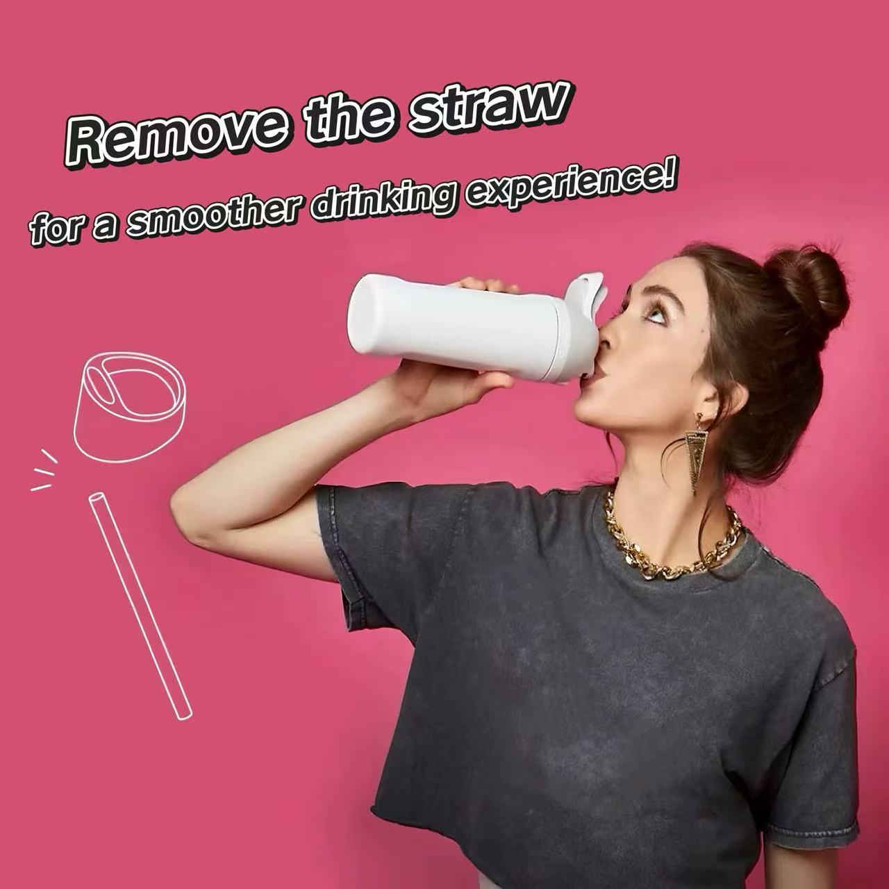 32oz Stainless Steel Vacuum Insulated Thermos Cup, Flip Top Leak-Proof Travel Mug, Long Lasting Insulation Water Bottle, Multi-Color Reusable Drinkware for Home Office Outdoor, Suitable for Adults and Children Great Gift Choice