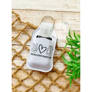 Peace Love Sanitize Hand Sanitizer Keychain