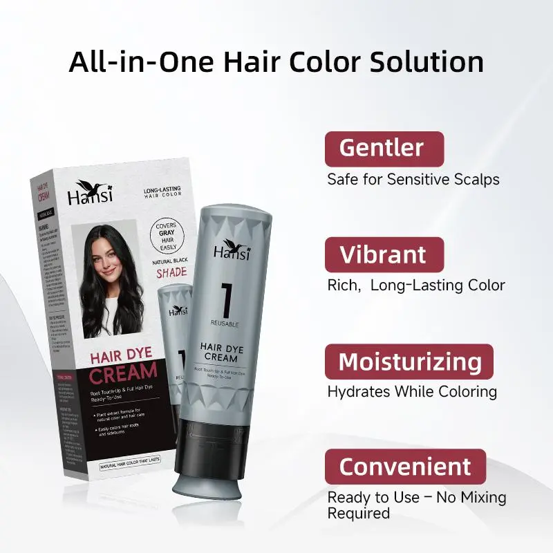 PYEONAN Unisex Permanent Bubble Hair Dye Set for Adults - Ammonia Free, Natural Plant Extracts, 2-in-1 Haircare, No Bleaching, Natural Black 2.0, Covering Gray Hair, 10 Bags (5.6 Oz/160g), At-Home Color Kit