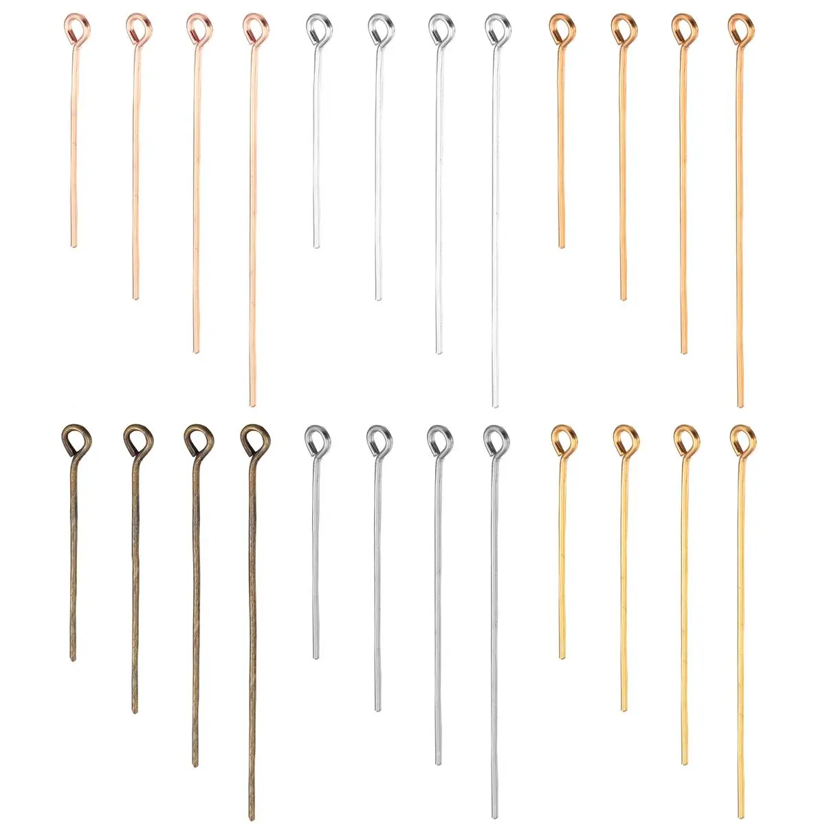 100-200pcs/lot 14-70mm 9 Colors Metal Eye Head Pins For Jewelry Making Findings Diy Earrings Pendant Jewelry Pins Supplies