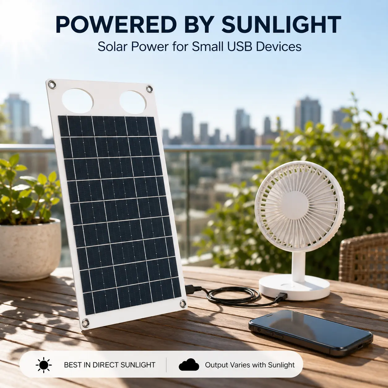 10W portable solar charging panel with USB output, suction cups and hooks, lightweight solar charging kit suitable for phones, tablets, small fans, camping, hiking, and travel