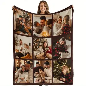 Custom Blanket with Photo and Text Personalized Gift Photo for Mother, Father, Family, and Friends Custom Blanket for Christmas, Thanksgiving, Birthday, Wedding, Valentine's Day Gift Photo