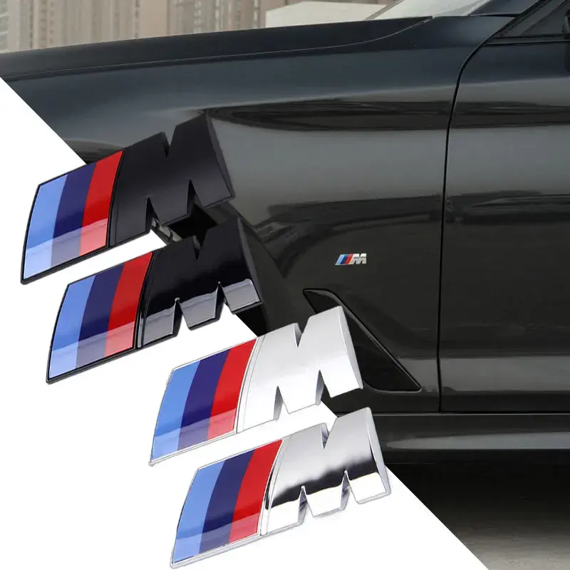 For Car ABS Car Fender Side Emblem Rear Trunk Badge M Logo Sticker For M M3 M5 M6 X3 E46 E90 F30 G20 E36 E34 X6 G20 G30 Accessories