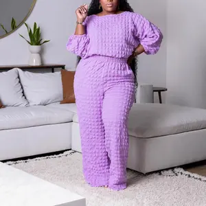 Comfortable Plus Size Two Piece Set for Women Casual Loose Top and Pants Outfit for Daily Lounge