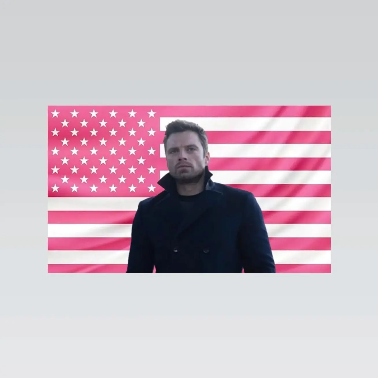 Bucky Barnes Pink American Flag Tapestry – Superhero Wall Art | Aesthetic Pink Flag | Comic Fan Decor | Hero Room Gift