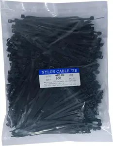 Zip Ties 500 count 4 inch  Zip Ties,  Plastic Wire Ties with 40 LBS Tensile Strength, UV Resistant  Ties, Self-Locking Black Nylon Tie Straps
