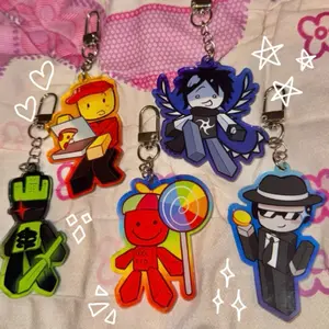 Forsaken Keychains - 1x1x1x1, C00lkidd, 007n7, Two Time, Elliot, Chance, Mafioso, Azure - Roblox Keyrings, Cute Game Acrylic Keychain Charm, Kawaii Keyring, Bag Backpack Pendant, Aesthetic Accessory, Gift for Friends, Daily Use!