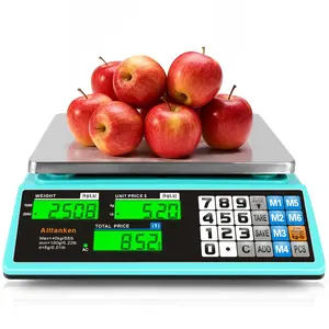 88lb/40kg Food, Price Computing with Counting Feature, Market Food Dual LCD for Farmers Markets, Butchers, Retail Stores