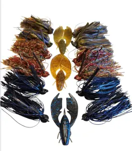 12 Tungsten Flipping Jigs Wire Hand Tied Plus Matching Jig Trailers