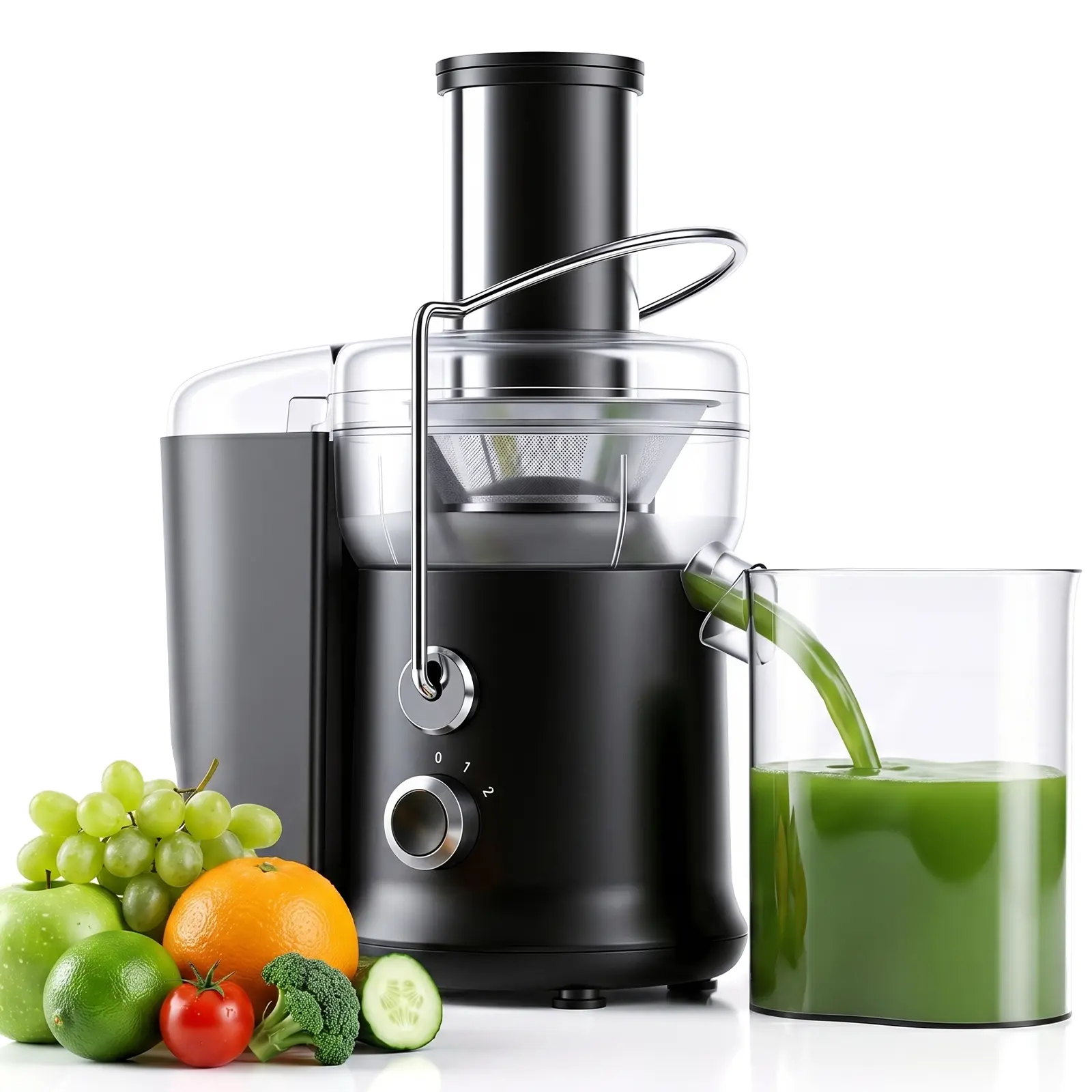 2 Speed Centrifugal Juicer Machine with Safety Lock System, Stainless Steel Filter Juicer Extractor, Anti-Drip Spout, Dishwasher Safe Parts with Cleaning Brush for Fruits Vegetables 2 Speed Centrifugal Juicer Machine with Safety Lock System, Stainless Steel Filter Juicer Extractor, Anti-Drip Spout, Dishwasher Safe Parts with Cleaning Brush for Fruits Vegetables