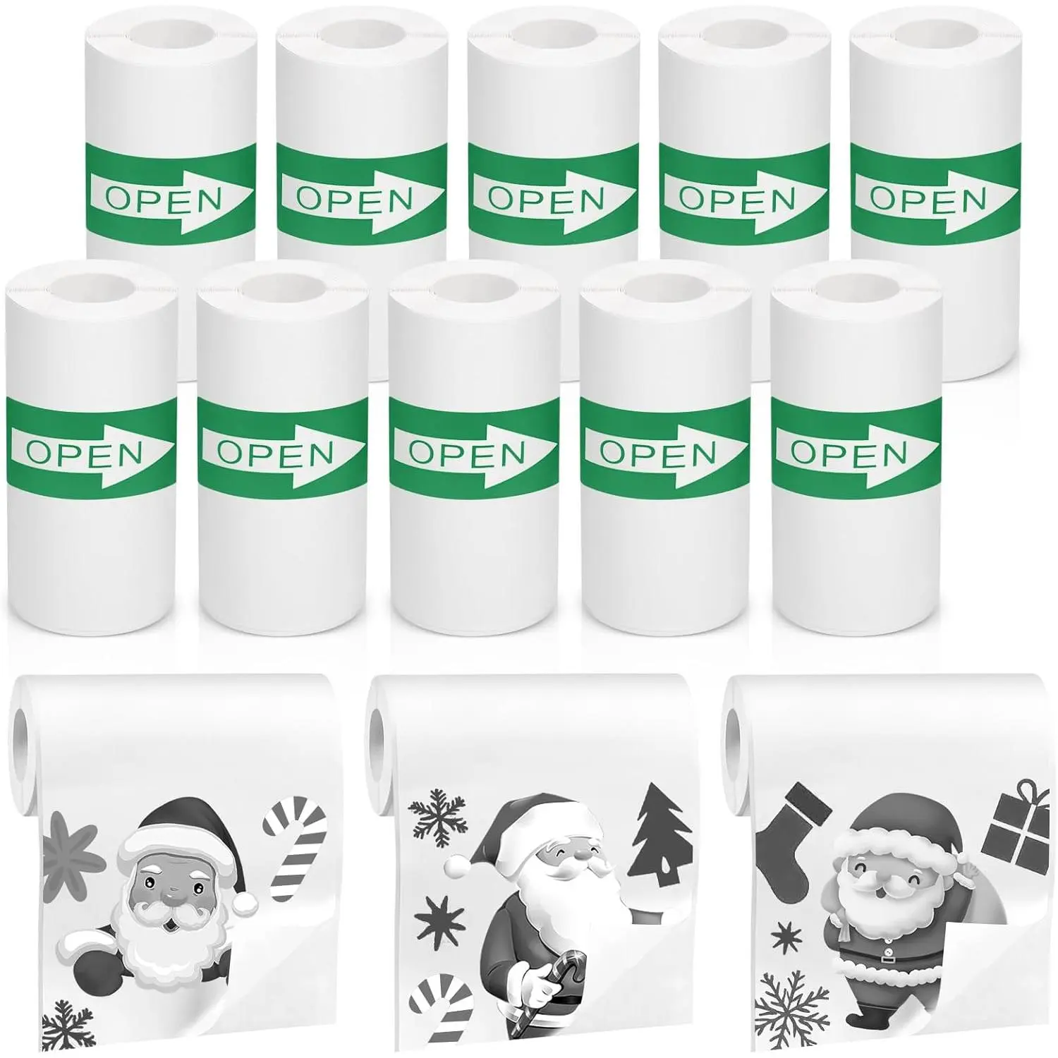 10 Rolls Mini Thermal Printer Sticker Paper, 57 X 25mm Self-Adhesive Thermal Paper for Mini Pocket Printer  Instant Camera Roll Refill Pocket Photo Printing Label