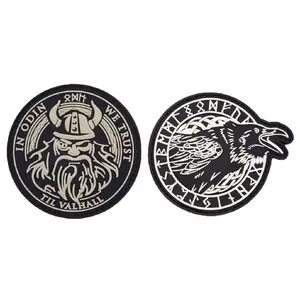 in Odin We Trust Viking God Raven Morale Patch [2PC Bundle - Hook Fastener - PVC Rubber ]